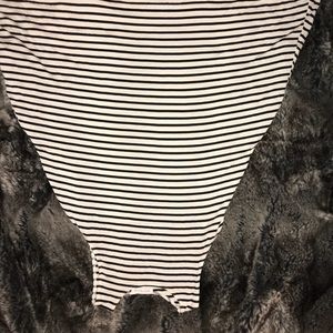 Socialite black and white striped dress.